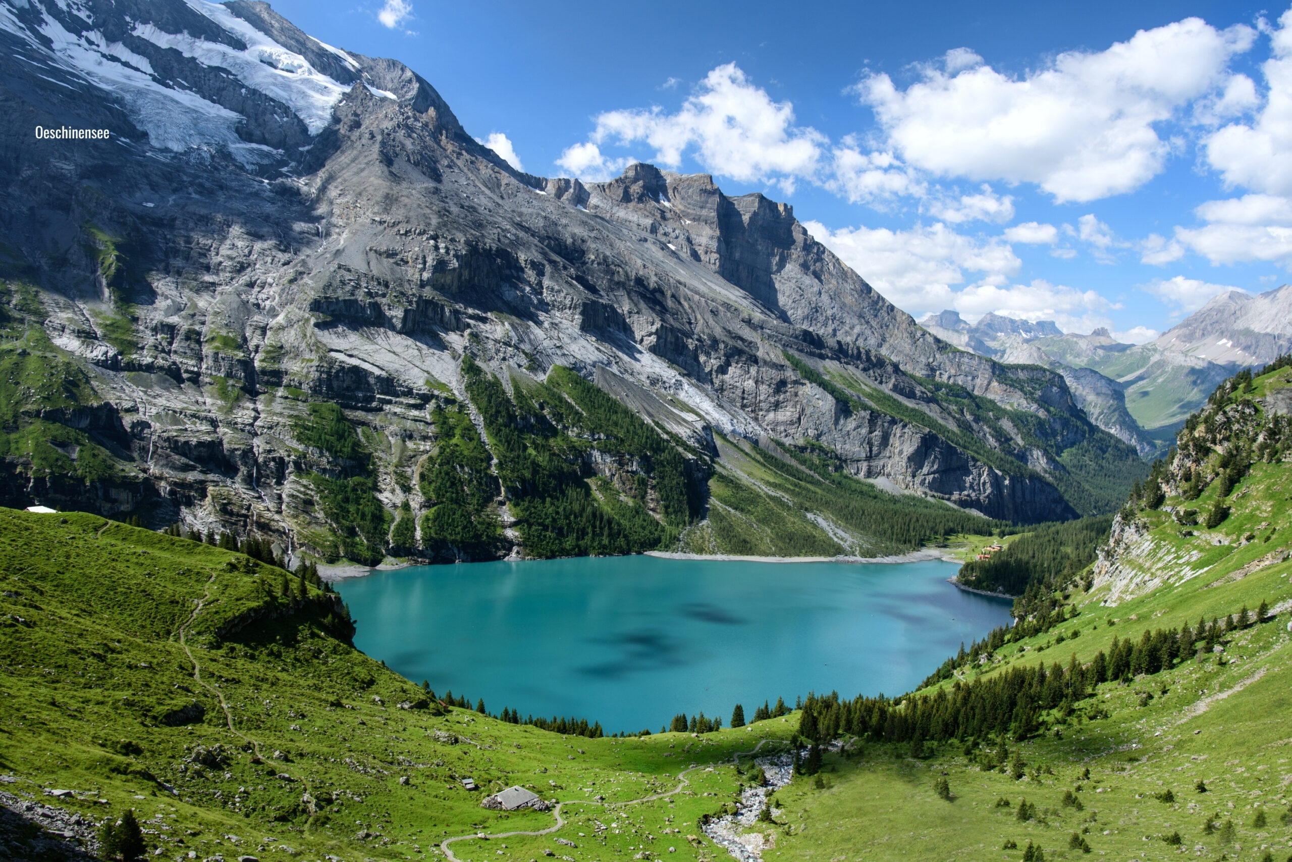 Swiss Exit Strategy- bank accounts insurance investments Leaving Switzerland blog photo showing lake in oeschinensee